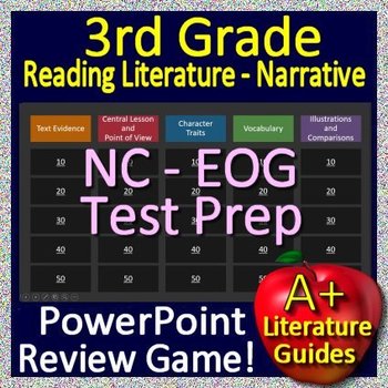 Preview of NC Reading EOG Test Prep 3rd Grade NC EOG Reading Literature and Narrative Game