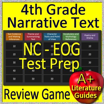 Preview of 4th Grade NC EOG Reading Literature Test Prep Game for PowerPoint or Google