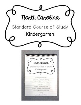 Preview of NC Standard Course of Study for Kindergarten flip chart