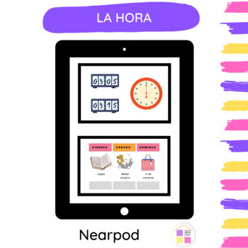 Preview of NEARPOD | LA HORA | TIME IN SPANISH | LISTENING | VOCABULARY