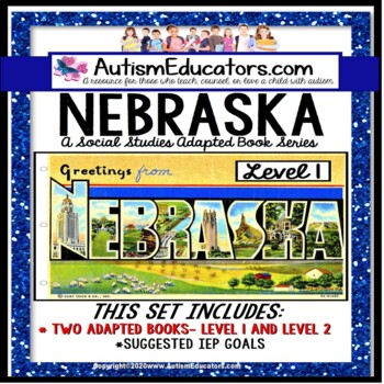 Preview of NEBRASKA State Symbols ADAPTED BOOK for Special Education and Autism