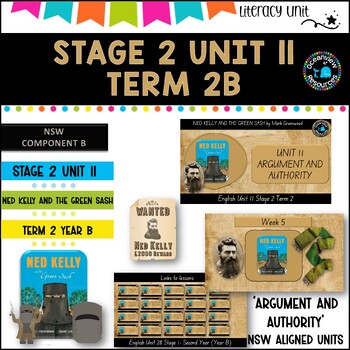 Preview of NED KELLY AND THE GREEN SASH -NSW Stage 2 Unit 11 support Unit- BOOK STUDY