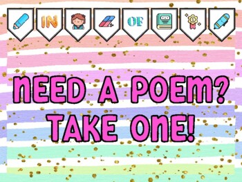 Preview of NEED A POEM? TAKE ONE! Poetry Bulletin Board Kit