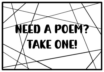NEED A POEM? TAKE ONE! Poetry Month Activity, Poetry Coloring Pages