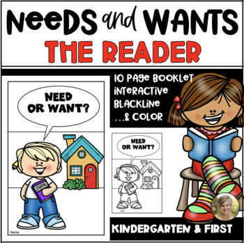 Preview of Needs and Wants Reader Booklet Kindergarten & First Grade Social Studies