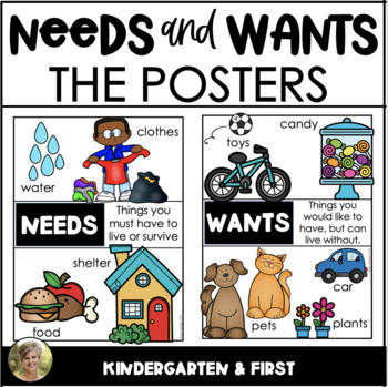 Preview of Needs and Wants Posters: Social Studies (Kindergarten & First Grade)