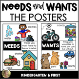 Needs and Wants Posters: Social Studies (Kindergarten & Fi