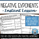 NEGATIVE EXPONENTS GUIDED NOTES AND PRACTICE