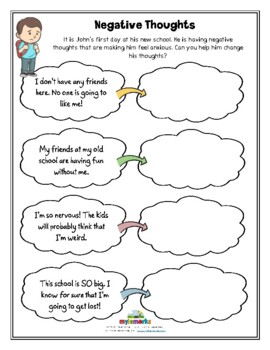 automatic negative thoughts printable worksheet