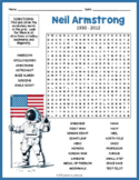 NEIL ARMSTRONG Biography Word Search Puzzle Worksheet Activity