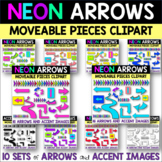 NEON ARROWS Digital Moveable Pieces Clipart BUNDLE