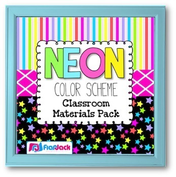Preview of NEON Color Scheme Classroom Decor Bundle