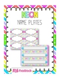 NEON Themed Name Tags Plates