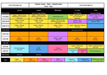 Preview of NESA Timetable Template
