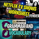 NETFLIX TV SHOWS WORKSHEET - Tenses, Vocabulary and Readin