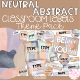 NEUTRAL ABSTRACT Classroom Labels | Editable Name Tags, Po