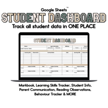 Preview of NEUTRAL Student Dashboard | All Data Tracking in ONE PLACE | Google Sheets™