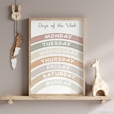 NEUTRAL Weekdays Poster - Days of the week - Classroom Dec
