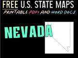 NEVADA FREE PRINTABLE STATE MAP (IN PDF AND MS WORD FORMATS)