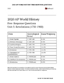 NEW 2022 AP World History Free Response Questions Unit 5: 