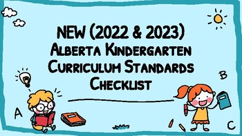Preview of NEW 2022 Alberta Kindergarten Curriculum Standards Checklist -"I Can" Statements