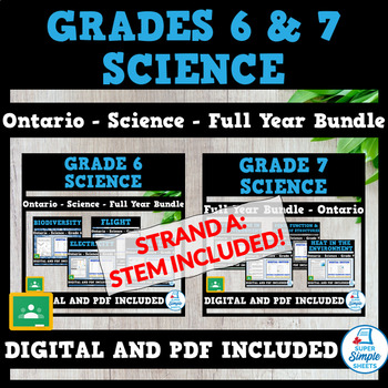 Preview of NEW 2022 Curriculum! Ontario - Grade 6 & 7 Science STEM - FULL YEAR BUNDLE