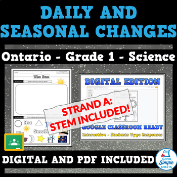 Preview of NEW 2022 Ontario Science Curriculum - Grade 1 - Daily & Seasonal Changes - STEM