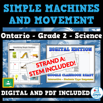 Preview of NEW 2022 Ontario Science Curriculum/STEM - Grade 2 - Simple Machines & Movement