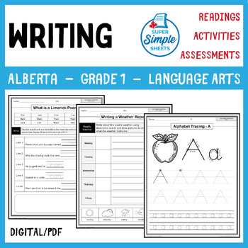 Preview of NEW 2023 Alberta Language ELA - Grade 1 - Writing