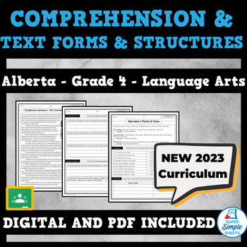 Preview of NEW 2023 Alberta Language ELA - Grade 4 - Comprehension, Text Forms & Structures