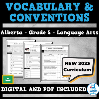 Preview of NEW 2023 Alberta Language ELA - Grade 5 - Vocabulary and Conventions