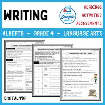 Preview of NEW 2023 Alberta Language ELA - Grade 4 - Writing