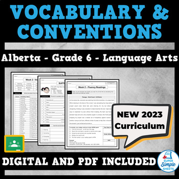 Preview of NEW 2023 Alberta Language ELA - Grade 6 - Vocabulary and Conventions