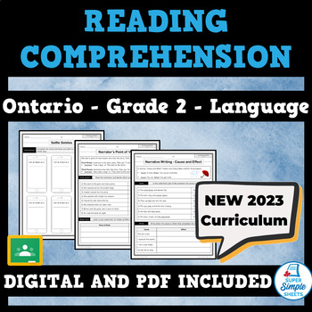 Preview of NEW 2023 Ontario Language - Grade 2 - Reading Comprehension