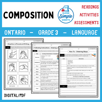 Preview of NEW 2023 Ontario Language - Grade 3 - Composition