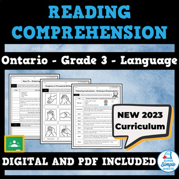 Preview of NEW 2023 Ontario Language - Grade 3 - Reading Comprehension
