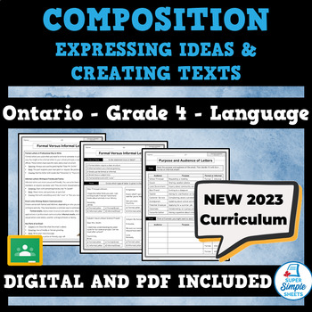 Preview of NEW 2023 Ontario Language - Grade 4 - Composition