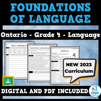 Preview of NEW 2023 Ontario Language - Grade 4 - Foundations of Language