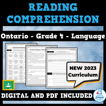 Preview of NEW 2023 Ontario Language - Grade 4 - Reading Comprehension