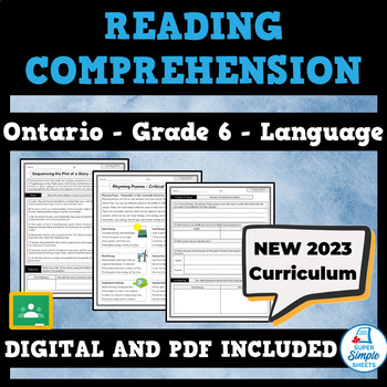 Preview of NEW 2023 Ontario Language - Grade 6 - Reading Comprehension