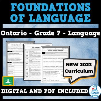 Preview of NEW 2023 Ontario Language - Grade 7 - Foundations of Language
