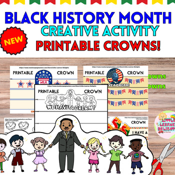 Preview of NEW 2024 Black History Month Crafting Activities: Paper Crown Making | w MLK jr