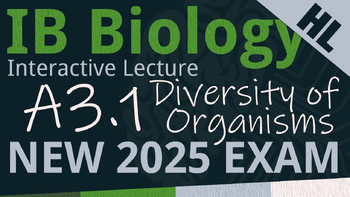 Preview of NEW 2025 IB Biology A3.1 [AHL] Organism Diversity Interactive Lecture Handout