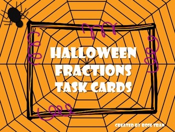 Preview of NEW  Halloween Fractions Task Cards for Gr. 2-3