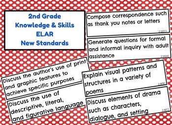 NEW TEKS - 2nd Grade Knowledge and Skills - ELAR, New Standards by K Jordan