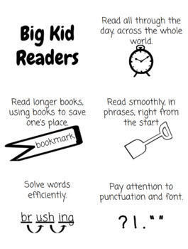 Preview of NEW 2nd Grade TC Reading CHARTS Unit 1 Becoming a Big Kid Reader