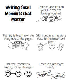 Preview of NEW 2nd Grade TC Writing CHARTS Unit 1 Making Small Moments Big