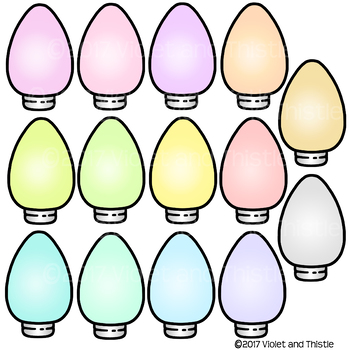 Christmas Lights Clipart Frosty Ice Pastel Colors Clipart Clip Art ON SALE