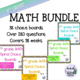 4th Grade BUNDLE Math Spiral Review Choice Boards Workshee