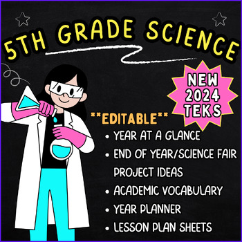 Preview of NEW 5th Grade Science TEKS Year At A Glance and Planner For Pacing